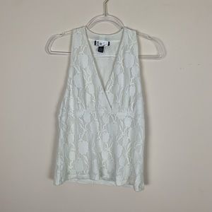 INC | Cream Lace Sleeveless Blouse Size Large